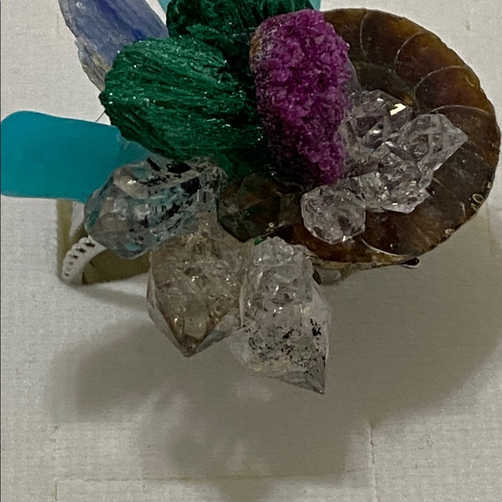 Unique Multicolor Gemstone Ring - image 3